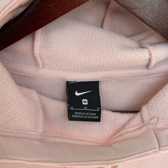 Baby Pink Nike Fleece Hooded Sweatshirt - Picture 7 of 10